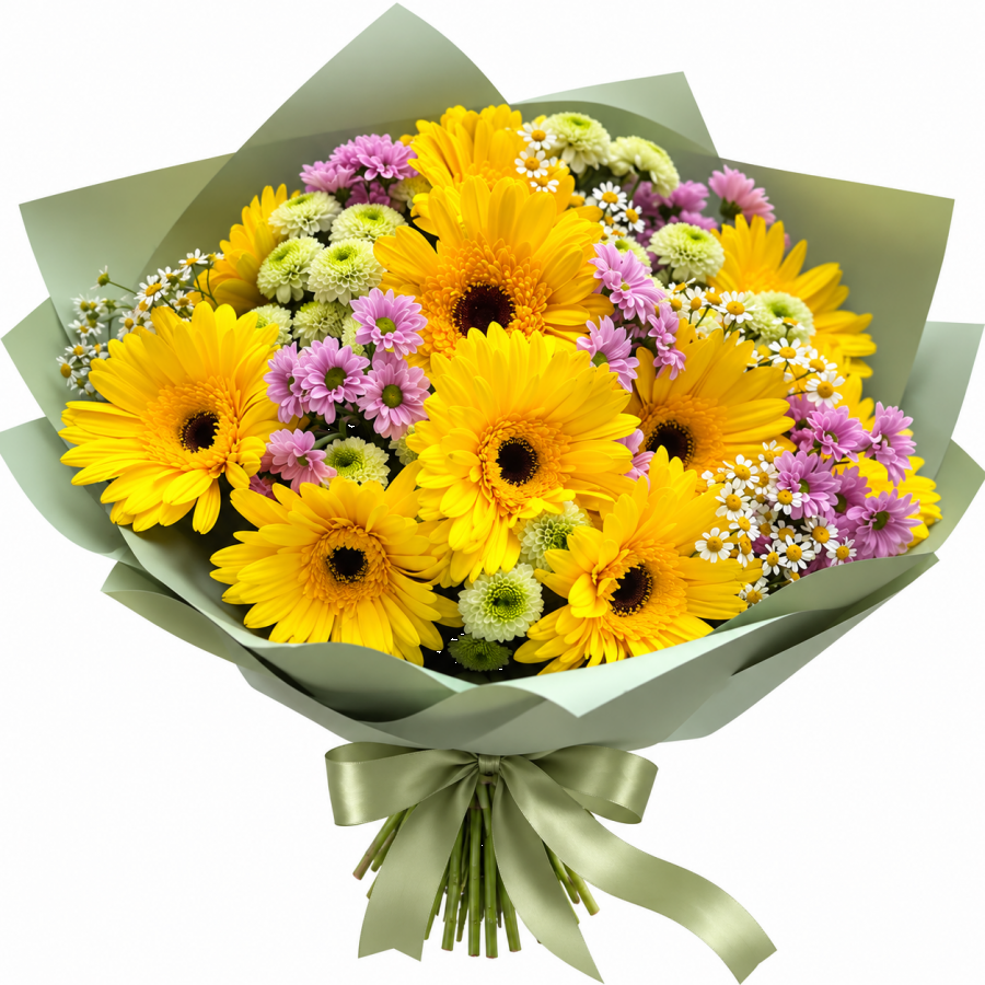 Puokštė "Spalvingoji gerbera"