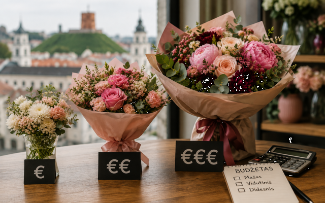 Gėlių puokštės Vilniuje pagal biudžetą: kaip išsirinkti ir nepermokėti?